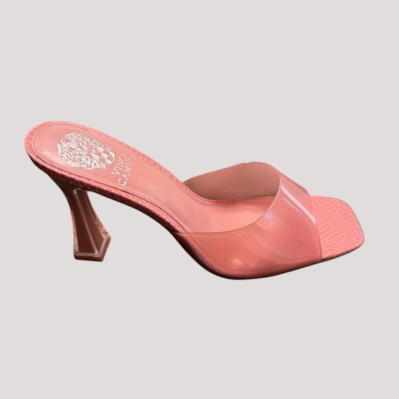 Vince Camuto Women's Rendivi Lucite Dress Sandal Heeled Pink Amethyst SIZE 8 1/2 - Picture 1 of 11